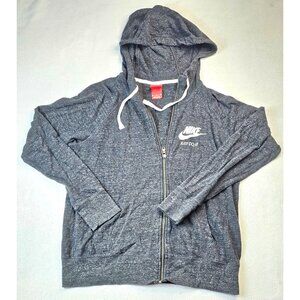 Nike Womens Heathered Gray Full Zip-Up Hoodie Medium